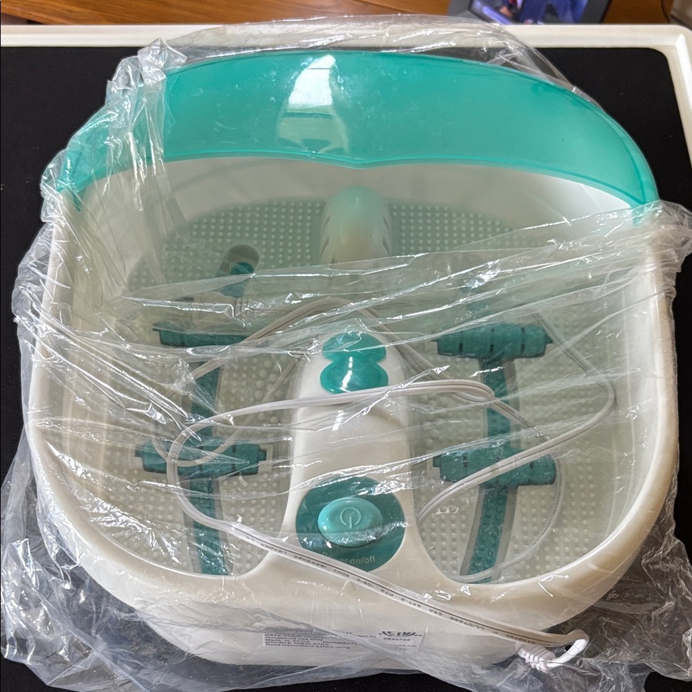 Teal and White Electric Foot Spa Bath Massager